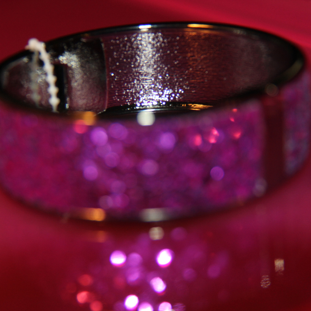 Betsey johnson purple glitter bangle bracelet new